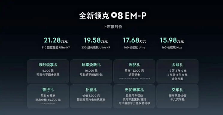 比亞迪唐遇勁敵!限時15.98萬元起,全新領克08 EM-P標配激光雷達