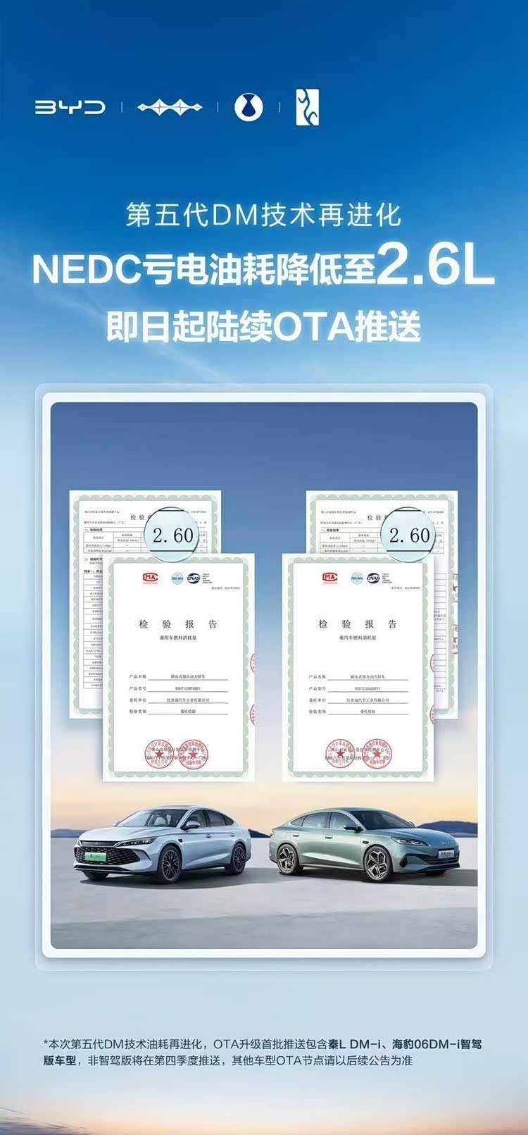 OTA升級降油耗,比亞迪繼續榨取第五代DM技術潛力